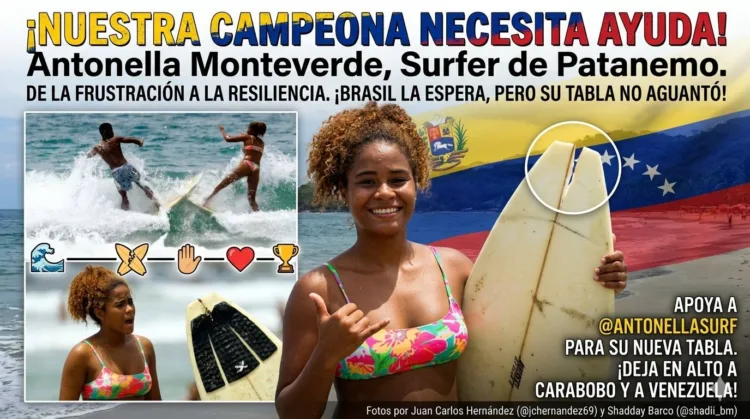 De la frustración a la resiliencia: Antonella Monteverde, la promesa del surf de Carabobo que necesita apoyo para llegar a Brasil